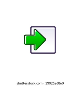 right arrow and blank vector icon. flat design