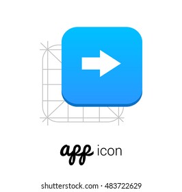Right Arrow Blue Mobile App UI/UX Button Corporate Logo / Icon Design