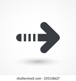 Right arrow of broken line icon