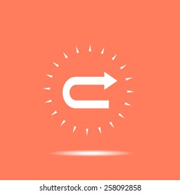 Right arrow of broken line icon