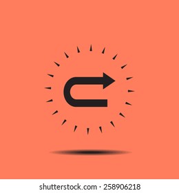 Right arrow of broken line icon