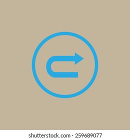 Right arrow of broken line icon