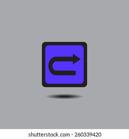 Right arrow of broken line icon