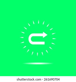 Right arrow of broken line icon