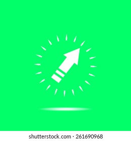 Right arrow of broken line icon
