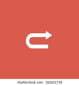 Right arrow of broken line icon