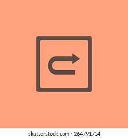 Right arrow of broken line icon