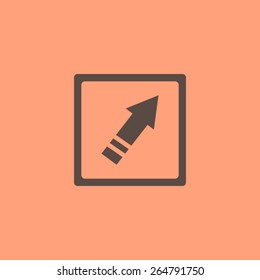 Right arrow of broken line icon