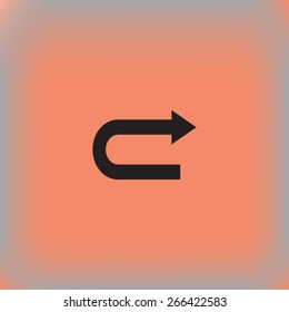 Right arrow of broken line icon