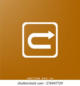 Right arrow of broken line icon