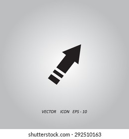Right arrow of broken line icon