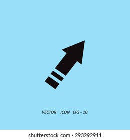 Right arrow of broken line icon