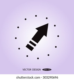Right arrow of broken line icon