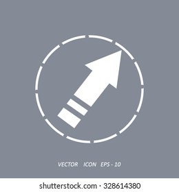 Right arrow of broken line icon