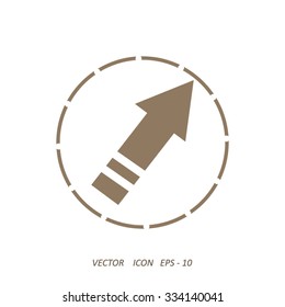 Right arrow of broken line icon