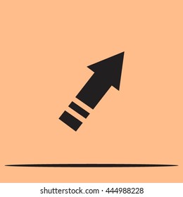 Right arrow of broken line icon
