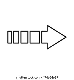 Right arrow of broken line icon in outline style on a white background