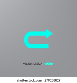 Right arrow of broken line vector icon