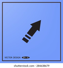 Right arrow of broken line vector icon