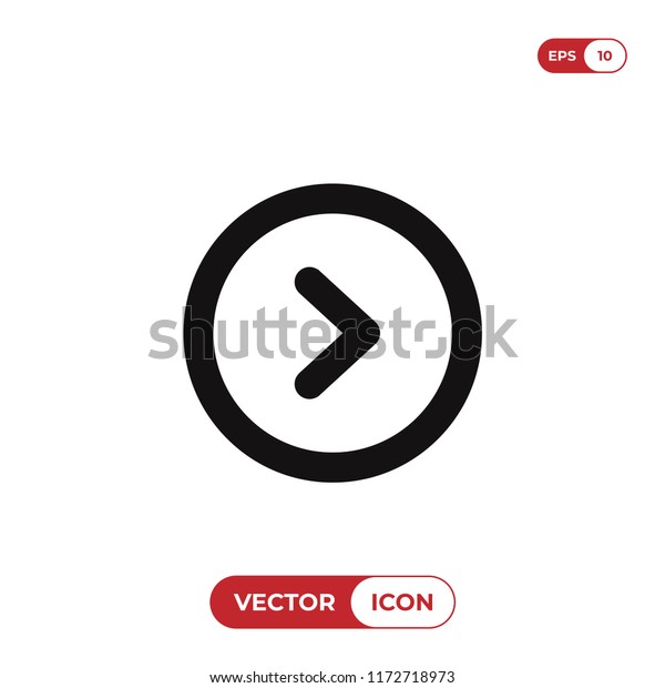 Right Arrow Button Icon Vector Stock Vector Royalty Free 1172718973