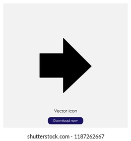 Right arrow button sign icon in trendy flat style isolated on grey background, modern symbol vector illustration for web