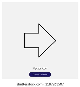 Right arrow button sign icon in trendy flat style isolated on grey background, modern symbol vector illustration for web