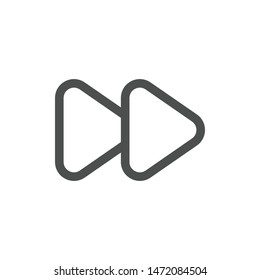 Right arrow button social media icon isolated on white background. Multimedia symbol modern, simple, vector, icon for website design, mobile app, ui. Vector Illustration