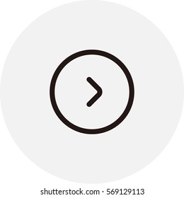Right arrow in circle icon. Direction vector.