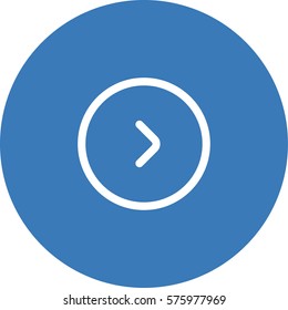 Right arrow in circle icon. Direction vector.