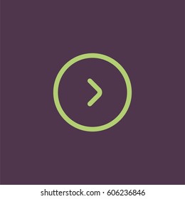 Right arrow in circle icon. Direction vector