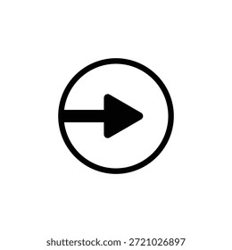 A right arrow in a circle icon. For UI, web, mobile navigation, play, next, and forward controls. Represents progress and interaction.