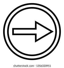 	
Right arrow in the circle. linear icon. Line with editable stroke