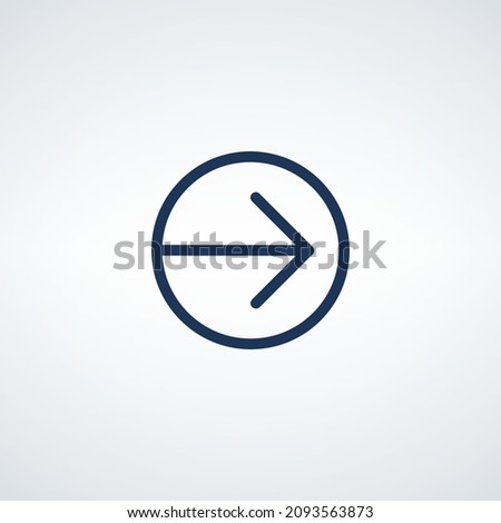 right arrow in the circle. linear icon. Stock vector illustration isolated