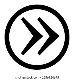 Right arrow in the circle vector. linear illustration vector icon. Line with editable stroke symbol.
