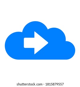 Right arrow and cloud on white