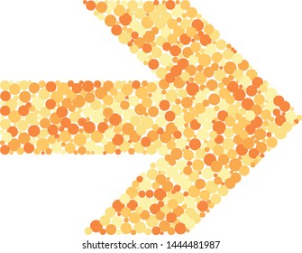 Right arrow color distributed circles dots illustration