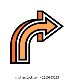 vector de icono de color de flecha derecha. signo de flecha derecha. ilustración de símbolo aislado