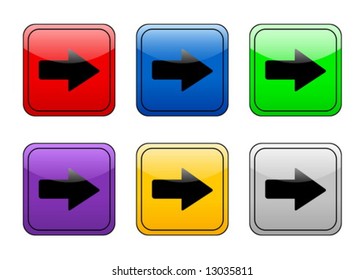 Right arrow color web icon. Vector illustration
