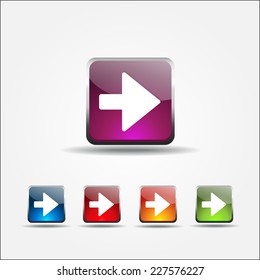 Right Arrow Colorful Vector Icon Design