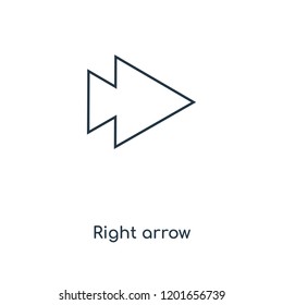 Right arrow concept line icon. Linear Right arrow concept outline symbol design. This simple element illustration can be used for web and mobile UI/UX.