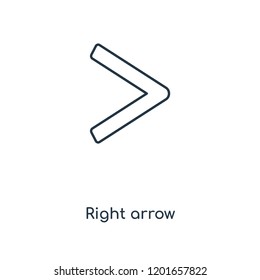 Right arrow concept line icon. Linear Right arrow concept outline symbol design. This simple element illustration can be used for web and mobile UI/UX.