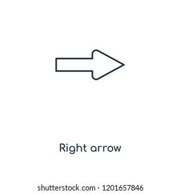 Right arrow concept line icon. Linear Right arrow concept outline symbol design. This simple element illustration can be used for web and mobile UI/UX.
