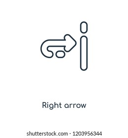 Right arrow concept line icon. Linear Right arrow concept outline symbol design. This simple element illustration can be used for web and mobile UI/UX.