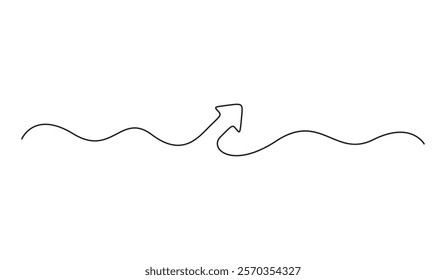 Right arrow continuous one line drawing vector illustration