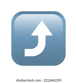 Right arrow curving up button emoji icon isolated on white background. Multimedia symbol modern, simple, vector, icon for website design, mobile app, ui. Vector Illustration
