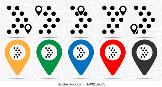 Right arrow of dots. Icon in location set. Simple glyph, flat illustration element of arrow theme icons