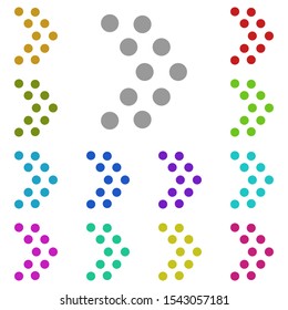 Right arrow of dots. Multi color icon. Simple glyph, flat vector of arrow icons for ui and ux, website or mobile application