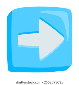 Right Arrow Emoji Icon Illustration. Button Direction Vector Symbol Emoticon Design Doodle Vector.