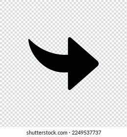 Right arrow filled icon in transparent background, basic app and web UI bold line icon, EPS10