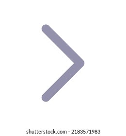 Right arrow flat color ui icon. Navigation direction. Pointing sign. Angle bracket. Mathematics symbol. Simple filled element for mobile app. Colorful solid pictogram. Vector isolated RGB illustration